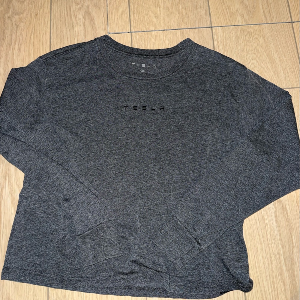 Gray Tesla Long Sleeve Shirt